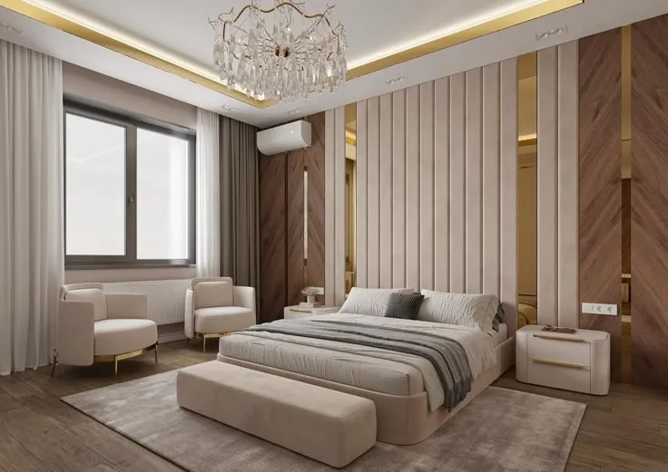 Стінова бамбукова панель 8027-30 Mirror Gold 12