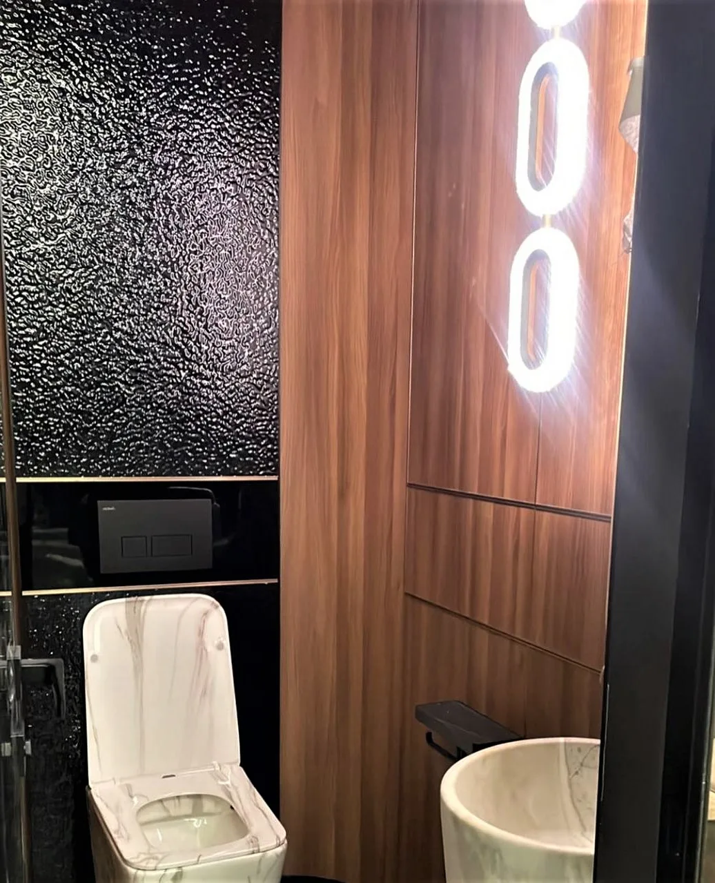 Стінова бамбукова панель 8811-15 Bubbles Black 4